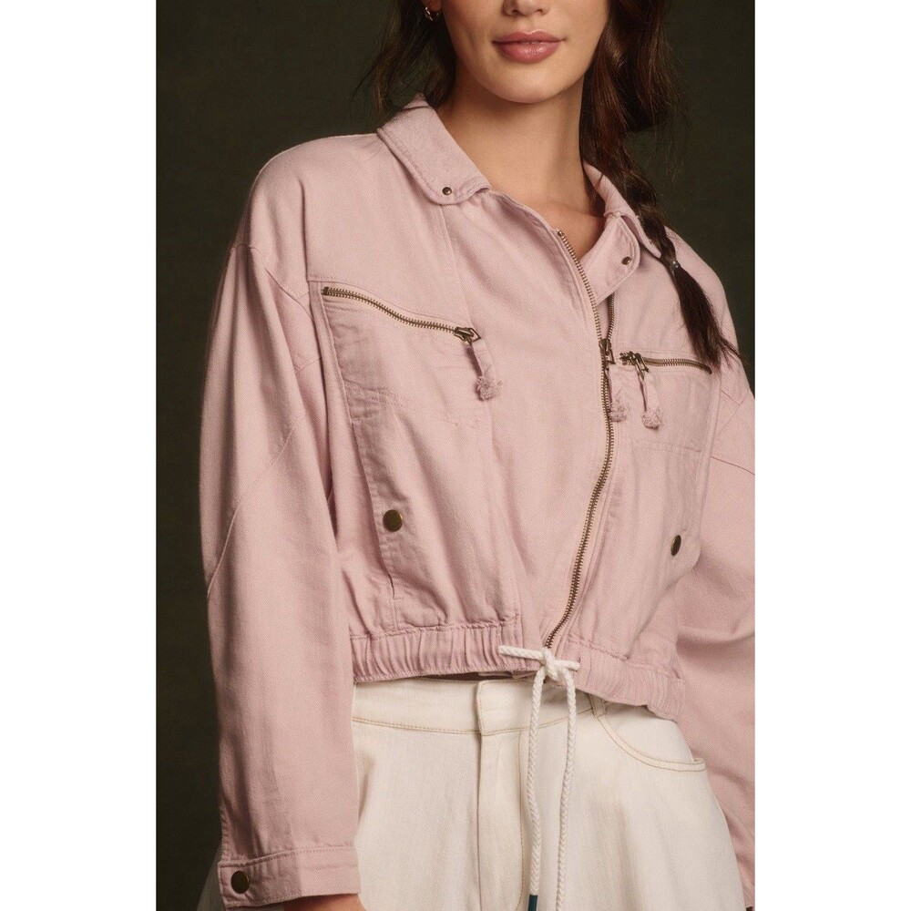 Anthropologie Pilcro Moto Utility Jacket Tidal Lilac Preppy Boho Retro Small NWT